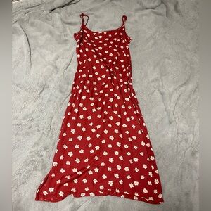 Reformation red floral midi dress SZ S